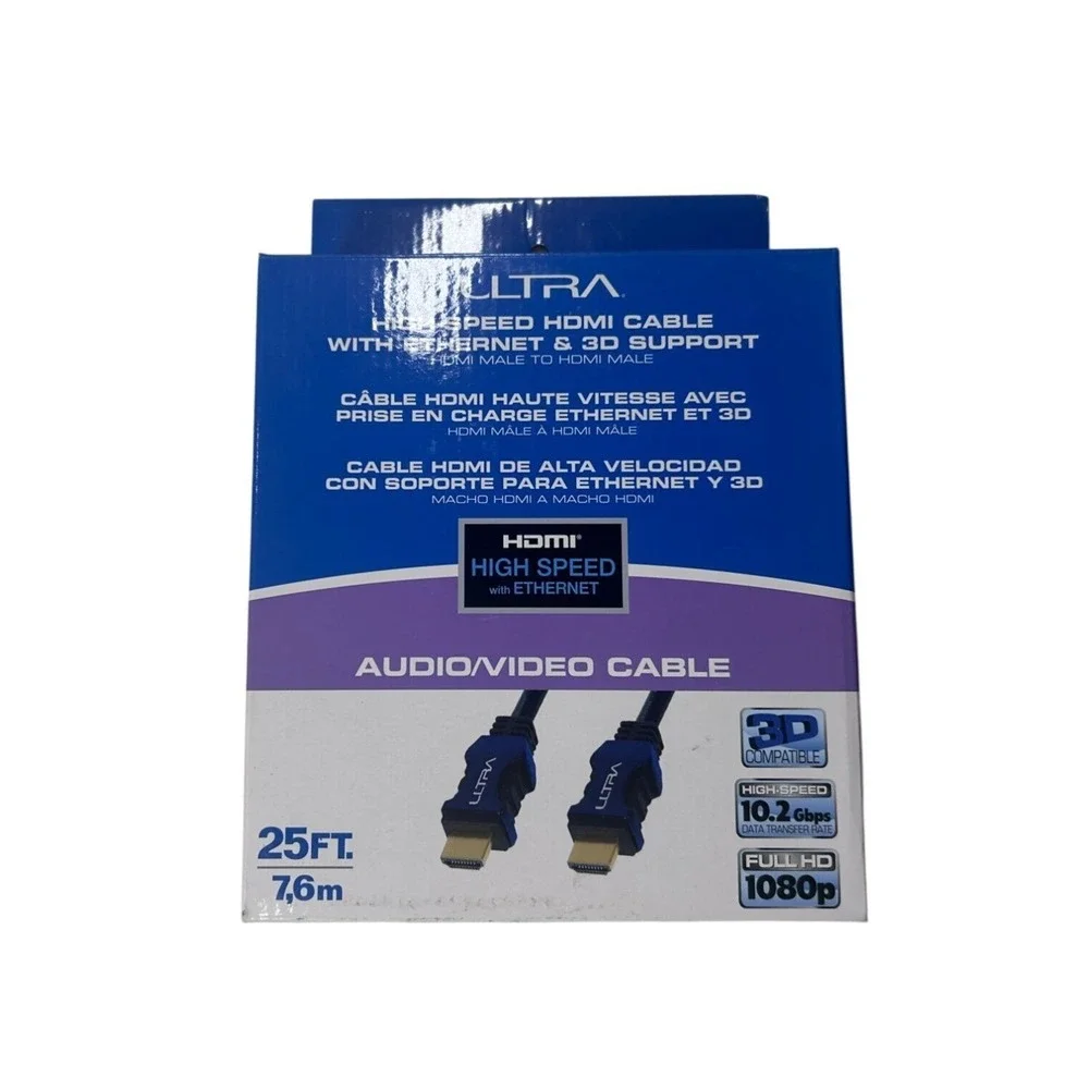 Ultra 25 Ft High-Speed HDMI Cable With Ethernet &‎ 3D Support For Audio/Video